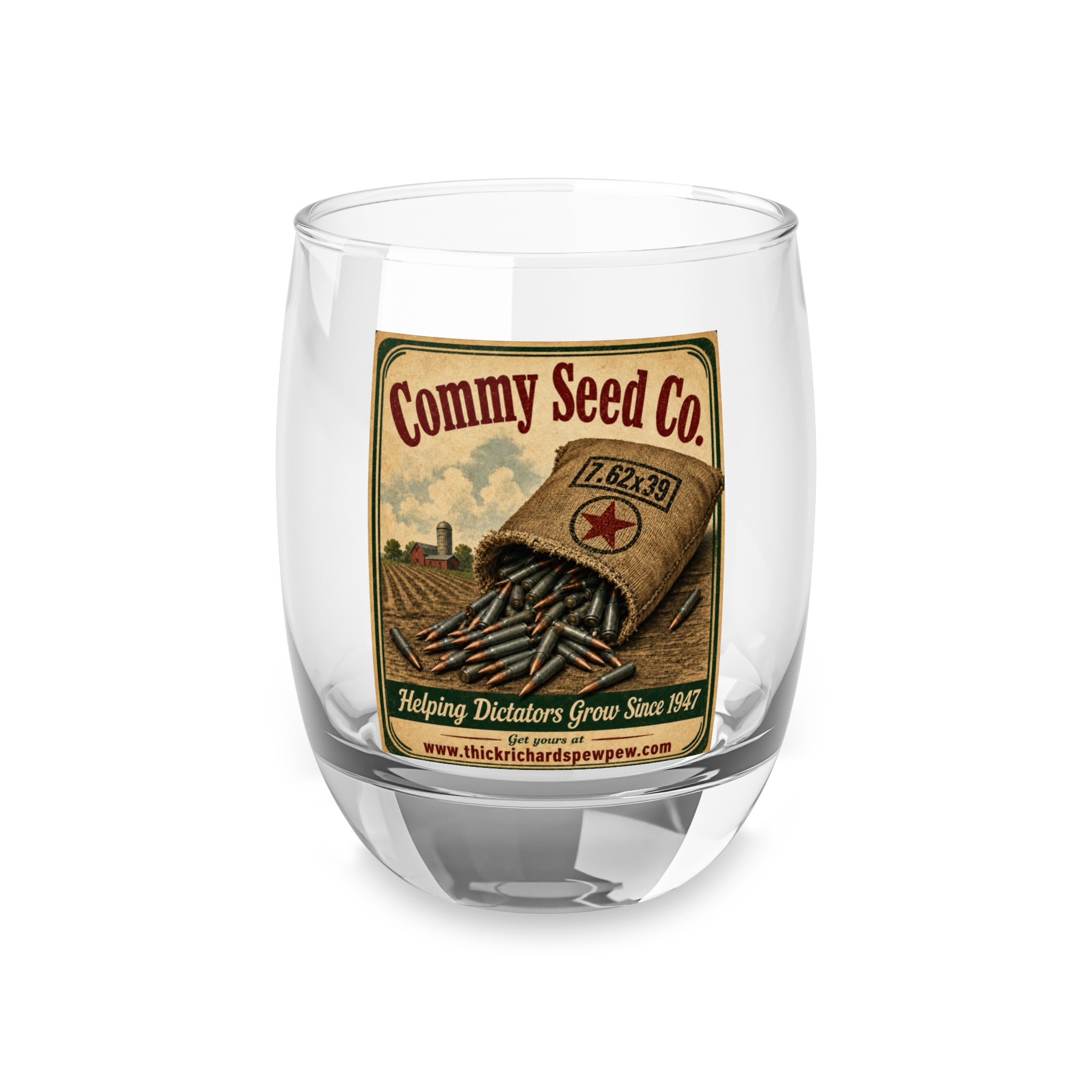Thick Richards Commy Seed Co. Whiskey Glass