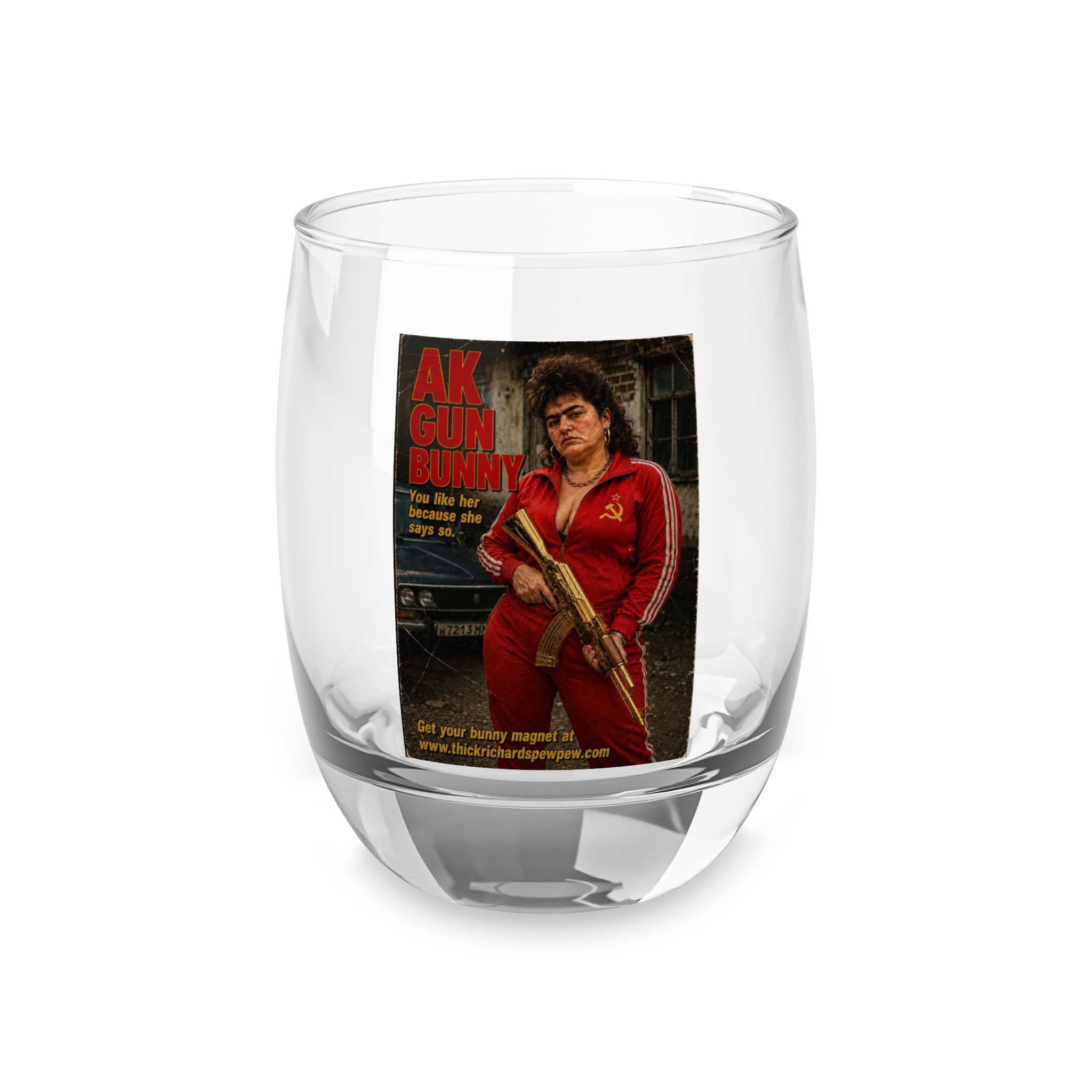 Thick Richards AK Gun Bunny Whiskey Glass